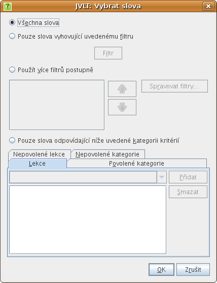 výběr slov