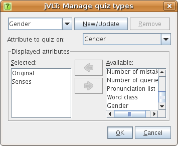Manage quiz types