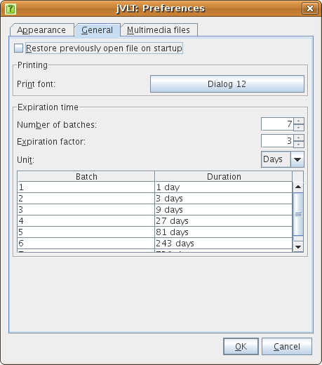 General settings