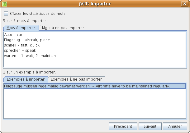 Importing results