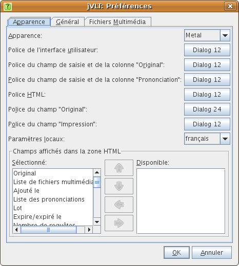 Appearance settings